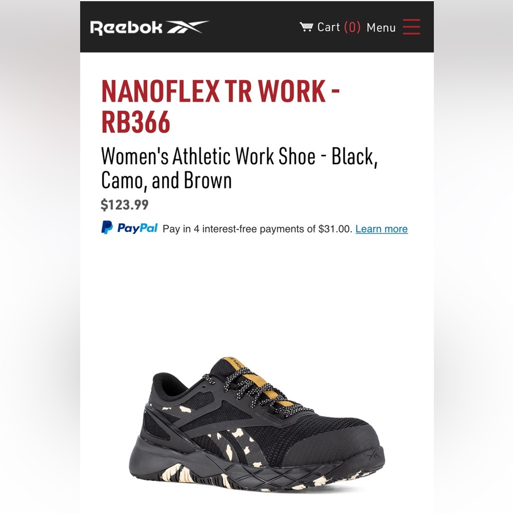Reebok work sneakers